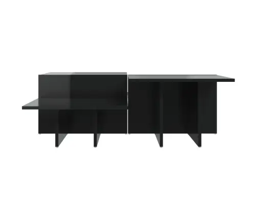 Kafijas Galdiņi, 2 Gab., Spīdīgi Melns, Inženierijas Koks Vidaxl