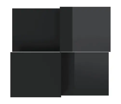 Kafijas Galdiņi, 2 Gab., Spīdīgi Melns, Inženierijas Koks Vidaxl