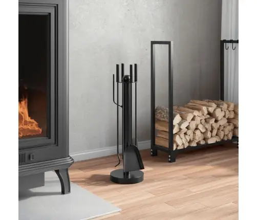 5 Dalių Židinio Įrankių Rinkinys, 18 X 56 cm Plienas