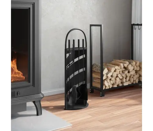 5 Dalių Židinio Įrankių Rinkinys, 23X15X66 cm Plienas