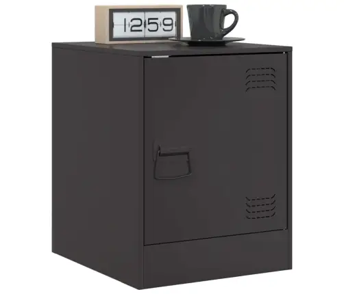 Naktsskapītis, Melns, 34,5X39X44 Cm, Tērauds Vidaxl