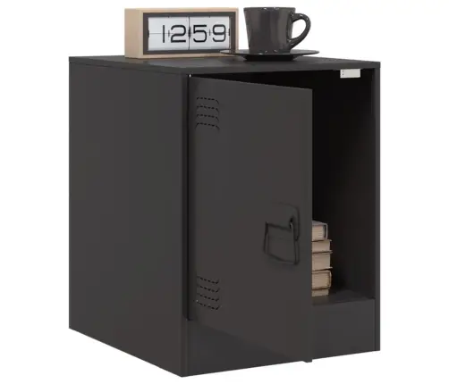 Naktsskapītis, Melns, 34,5X39X44 Cm, Tērauds Vidaxl
