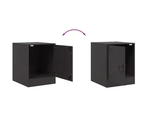 Naktsskapītis, Melns, 34,5X39X44 Cm, Tērauds Vidaxl