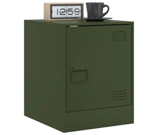 Naktinės Spintelės, 2Vnt., Alyvuogių, 34,5X39X44cm Plienas