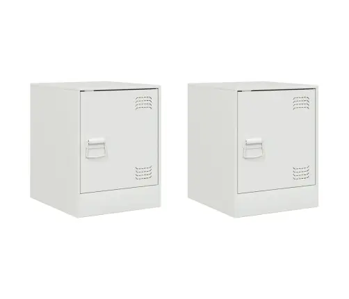 Naktsskapīši, 2 Gab., Balti, 34,5X39X44 Cm, Tērauds Vidaxl