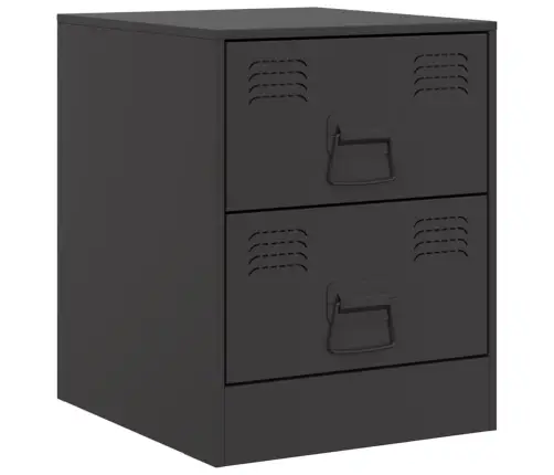 Naktinė Spintelė, Juodos Spalvos, 34,5X39X44cm Plienas