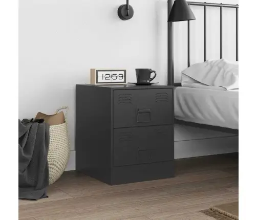 Naktinė Spintelė, Juodos Spalvos, 34,5X39X44cm Plienas