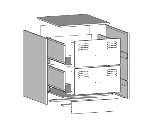 Naktinė Spintelė, Juodos Spalvos, 34,5X39X44cm Plienas