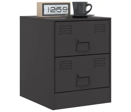 Naktinė Spintelė, Juodos Spalvos, 34,5X39X44cm Plienas