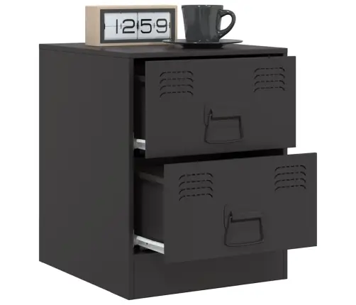 Naktinė Spintelė, Juodos Spalvos, 34,5X39X44cm Plienas
