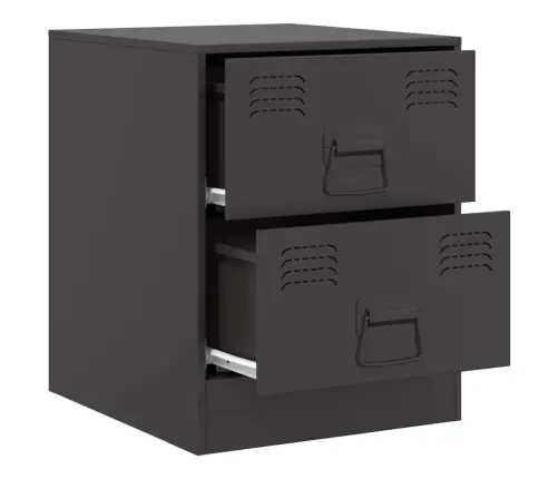 Naktinė Spintelė, Juodos Spalvos, 34,5X39X44cm Plienas