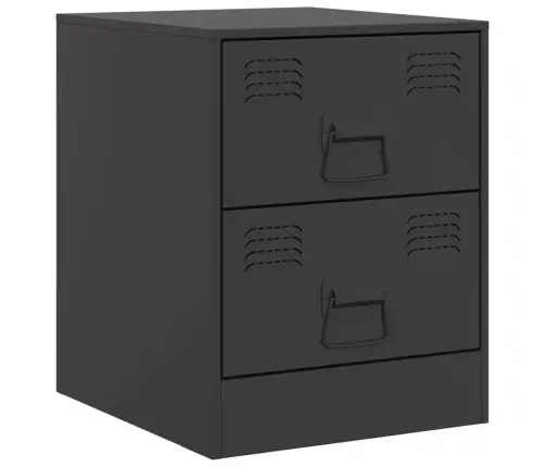 Naktsskapīši, 2 Gab., Melni, 34,5X39X44 Cm, Tērauds Vidaxl