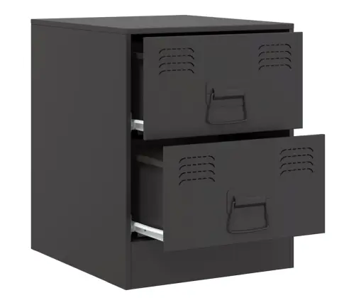 Naktsskapīši, 2 Gab., Melni, 34,5X39X44 Cm, Tērauds Vidaxl