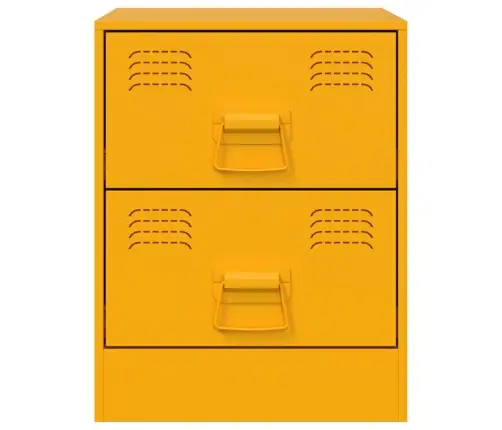Naktsskapīši, 2 Gab., Dzelteni, 34,5X39X44 Cm, Tērauds Vidaxl