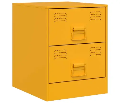 Naktsskapīši, 2 Gab., Dzelteni, 34,5X39X44 Cm, Tērauds Vidaxl