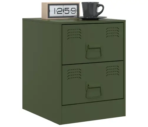 Naktsskapīši, 2 Gab., Zaļi, 34,5X39X44 Cm, Tērauds Vidaxl