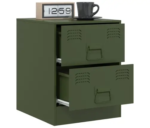 Naktsskapīši, 2 Gab., Zaļi, 34,5X39X44 Cm, Tērauds Vidaxl