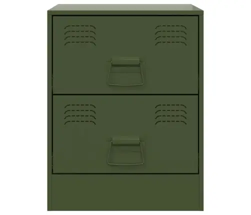 Naktsskapīši, 2 Gab., Zaļi, 34,5X39X44 Cm, Tērauds Vidaxl