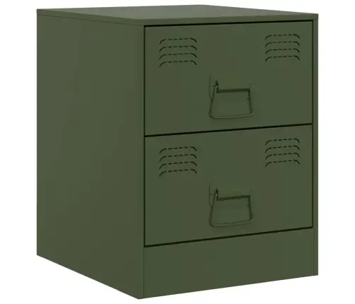 Naktsskapīši, 2 Gab., Zaļi, 34,5X39X44 Cm, Tērauds Vidaxl