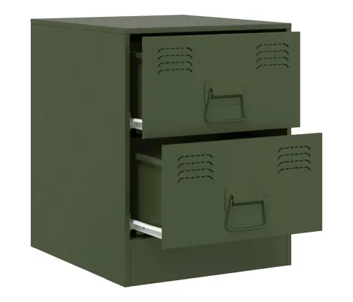 Naktsskapīši, 2 Gab., Zaļi, 34,5X39X44 Cm, Tērauds Vidaxl