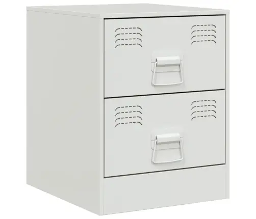 Naktsskapītis, Balts, 34,5X39X44 Cm, Tērauds Vidaxl