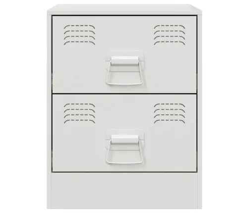 Naktsskapītis, Balts, 34,5X39X44 Cm, Tērauds Vidaxl