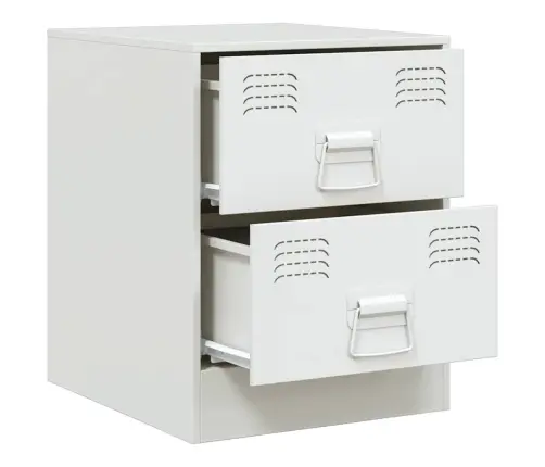 Naktsskapītis, Balts, 34,5X39X44 Cm, Tērauds Vidaxl