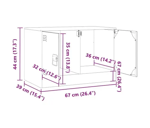 Tv Skapītis, 67X39X44 Cm, Tērauds, Rozā Vidaxl Tv Skapītis, 67X39X44 Cm, Tērauds, Rozā Vidaxl