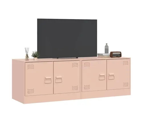 Tv Skapīši, 2 Gab., Rozā, 67X39X44 Cm, Tērauds Vidaxl