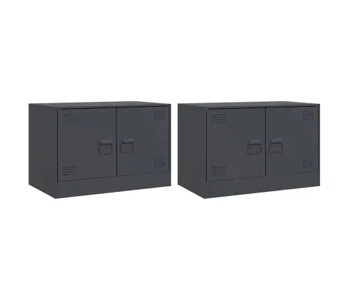 Televizoriaus Spintelės, 2Vnt., Antracito, 67X39X44cm Plienas