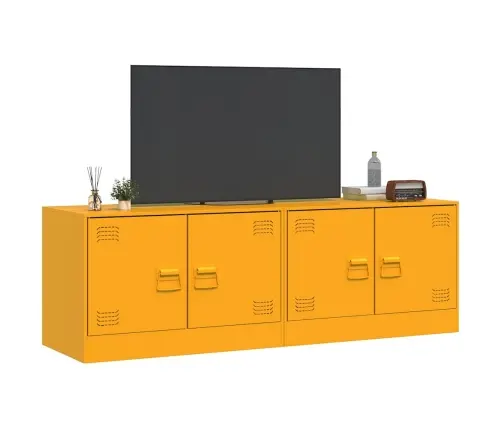Tv Skapīši, 2 Gab., 67X39X44 Cm, Tērauds, Sinepju Dzelteni Vidaxl