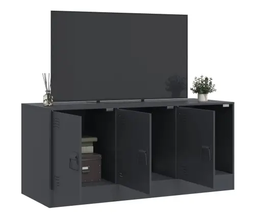 Tv Skapītis, 99X39X44 Cm, Tērauds, Antracītpelēks Vidaxl