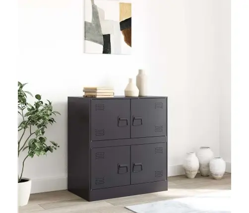 Kumode, Melna, 67X39X73 Cm, Tērauds Vidaxl