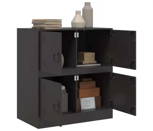 Kumode, Melna, 67X39X73 Cm, Tērauds Vidaxl