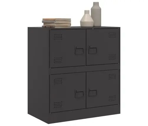 Kumode, Melna, 67X39X73 Cm, Tērauds Vidaxl