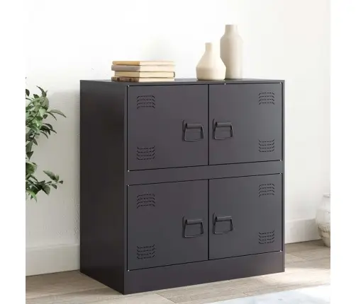 Kumode, Melna, 67X39X73 Cm, Tērauds Vidaxl