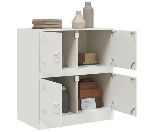 Kumode, Balta, 67X39X73 Cm, Tērauds Vidaxl