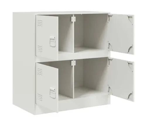 Kumode, Balta, 67X39X73 Cm, Tērauds Vidaxl