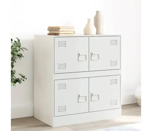 Kumode, Balta, 67X39X73 Cm, Tērauds Vidaxl