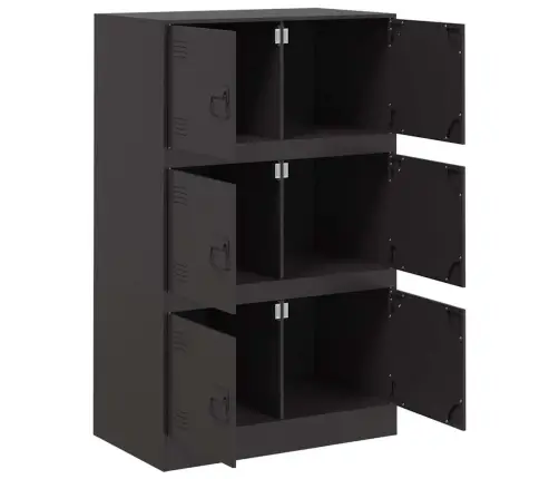 Kumode, Melna, 67X39X107 Cm, Tērauds Vidaxl