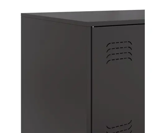 Kumode, Melna, 67X39X107 Cm, Tērauds Vidaxl