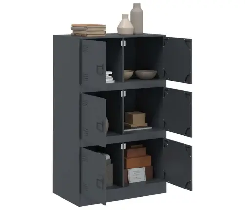 Kumode, Antracītpelēka, 67X39X107 Cm, Tērauds Vidaxl