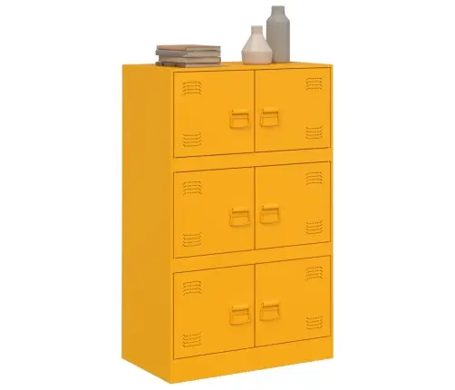 Kumode, Sinepju Dzeltena, 67X39X107 Cm, Tērauds Vidaxl