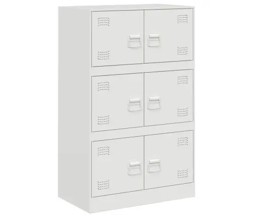 Kumode, Balta, 67X39X107 Cm, Tērauds Vidaxl