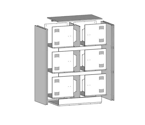 Kumode, Balta, 67X39X107 Cm, Tērauds Vidaxl