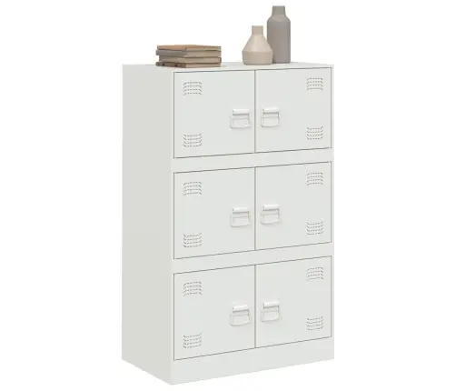 Kumode, Balta, 67X39X107 Cm, Tērauds Vidaxl