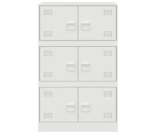 Kumode, Balta, 67X39X107 Cm, Tērauds Vidaxl