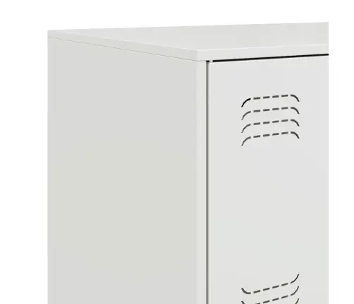 Kumode, Balta, 67X39X107 Cm, Tērauds Vidaxl