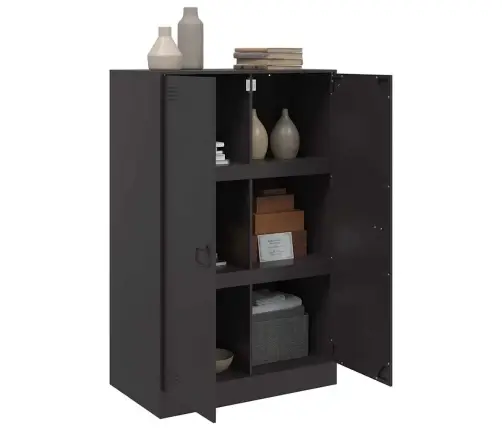 Kumode, Melna, 67X39X107 Cm, Tērauds Vidaxl