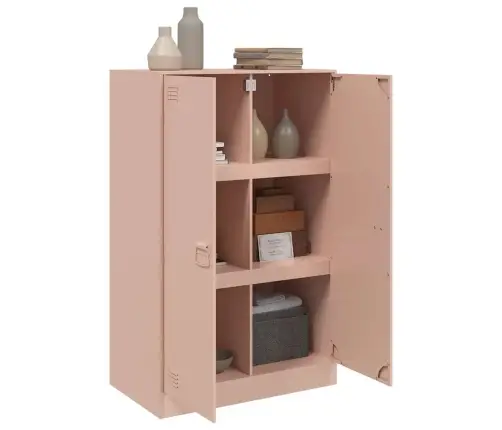 Kumode, Rozā, 67X39X107 Cm, Tērauds Vidaxl